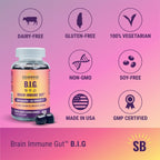 Del-Immune V + Ashwagandha - Gominolas B.I.G. (Brain Immune Gut) con Zinc, Vitamina D3 y Enzimas Digestivas (60 gominolas)