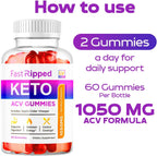 Fast Ripped Keto ACV Gummies - 180 Gominolas de Vinagre de Manzana