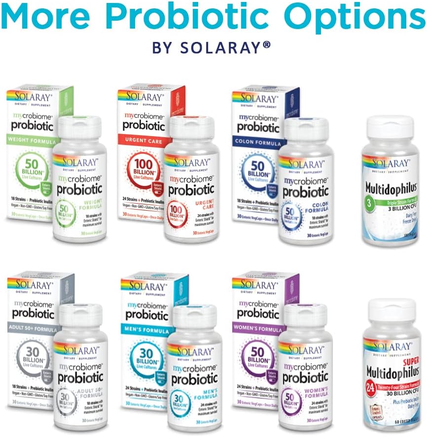 SOLARAY Multidophilus Probiotic 24 Strains 30B CFU - 60 Vegetable Capsules