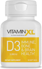 OmegaXL VitaminXL D3 - Vitamina D3 5000 IU (125 mcg) - 30 Cápsulas Blandas