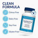 The Vitamin Shoppe Quercetina + C Sin Cítricos, 1400 mg de Vitamina C y 500 mg de Quercetina, 100 Cápsulas