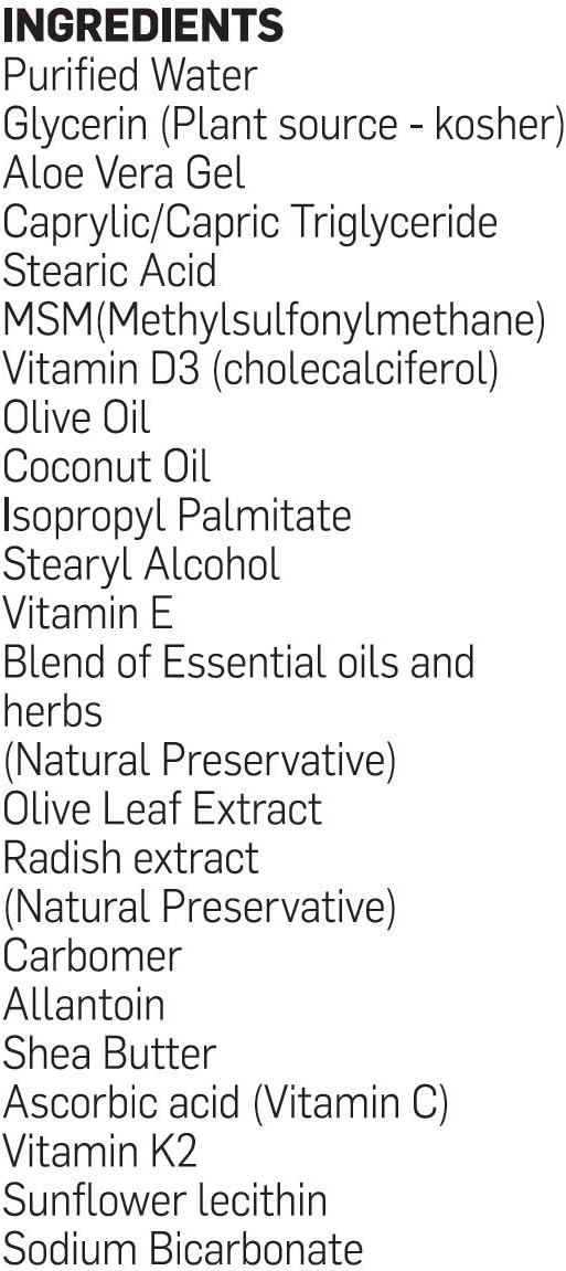 BIOLABS PRO Crema de Vitamina D3 15000 IU con K2 y Extracto de Hoja de Olivo, 3 oz