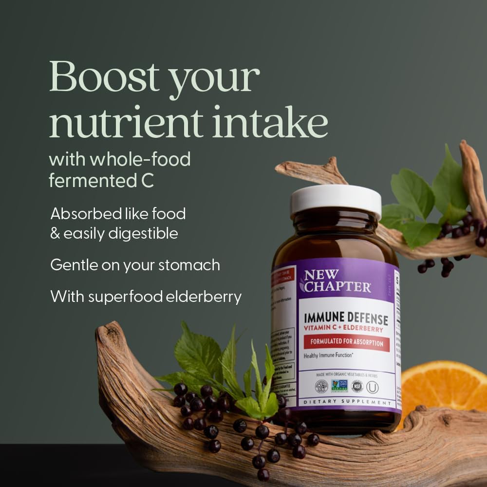 New Chapter Vitamina C Immune Defense con Saúco, 30 comprimidos
