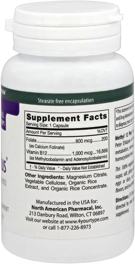 D'Adamo Personalized Nutrition Methyl 12 Plus, 60 Cápsulas