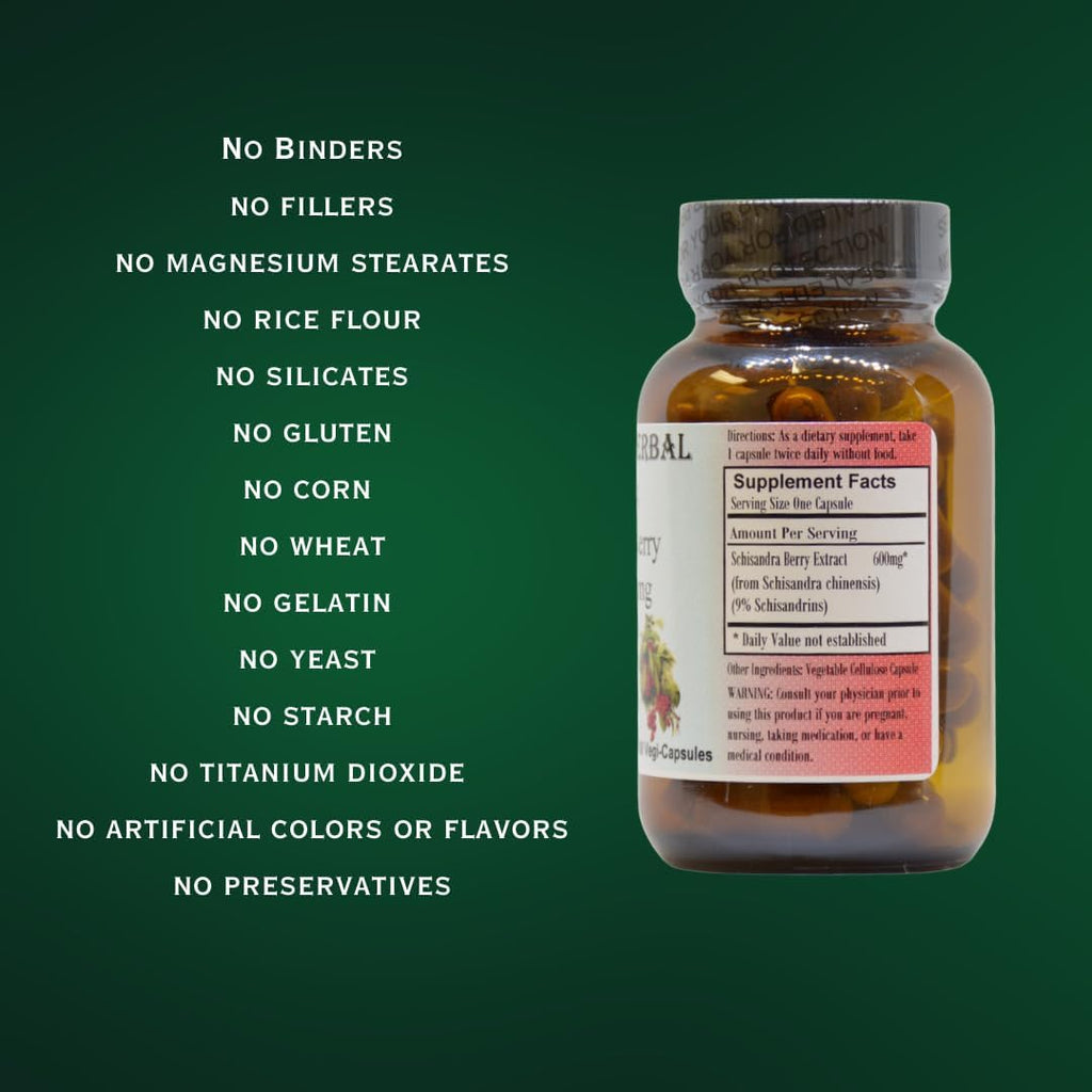 Barlowe's Herbal Elixirs Extracto de Baya Schisandra | 9% Schisandrinas | 600mg | 60 Cápsulas Veganas