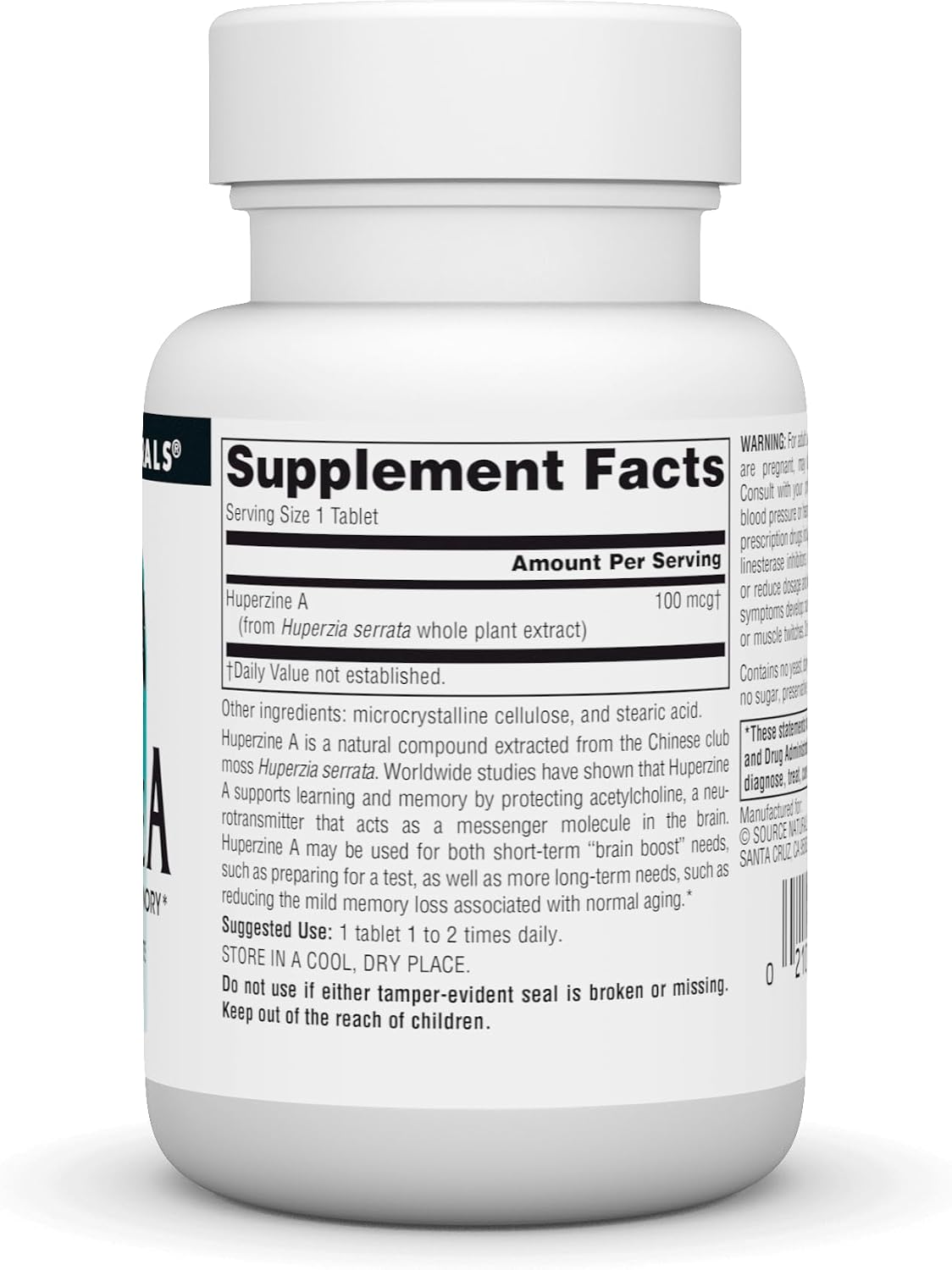 Source Naturals Huperzina A 100 mcg - 60 Comprimidos