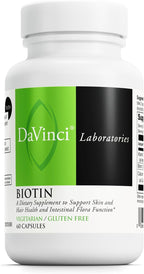 DAVINCI Labs Biotina – Suplemento con Vitamina C y Calcio – 60 Cápsulas