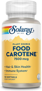 Solaray Food Carotene - Beta Caroteno 25000 UI, 100 Cápsulas Blandas