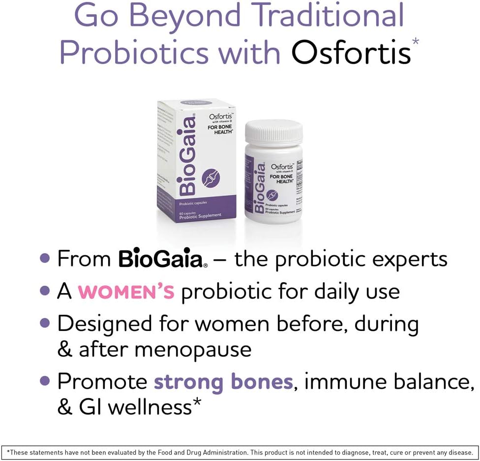 BioGaia Osfortis - Probiótico Femenino con L. reuteri 6475, 60 Cápsulas
