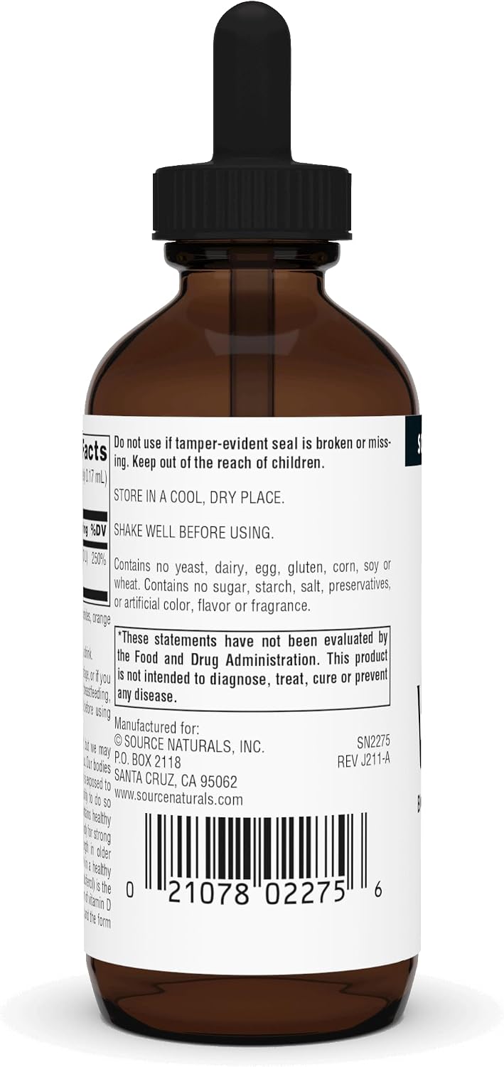 Source Naturals Vitamina D-3 Gotas Líquidas 2000 UI, 59 ml