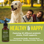 Probióticos para Perros y Gatos - 120 Servicios - Líquido Natural con Enzimas Digestivas