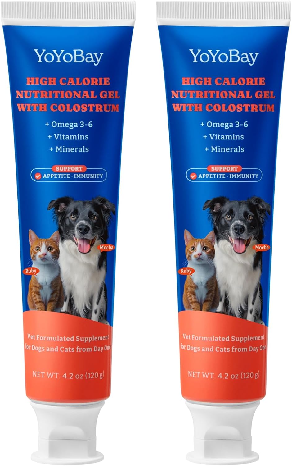 Gel Nutricional con Calostro Bovino para Perros y Gatos - Suplemento de Alto Contenido Calórico