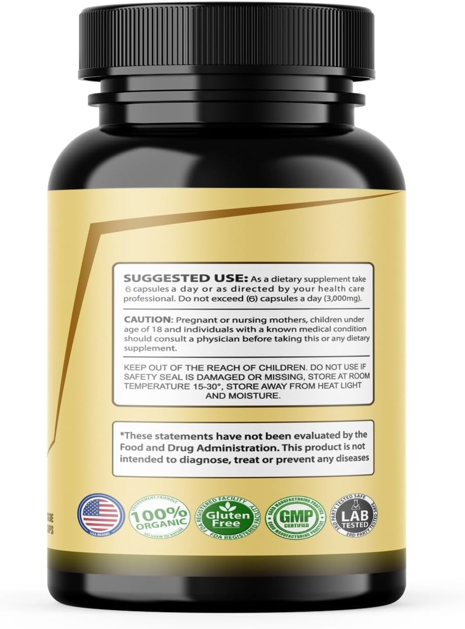 Suplemento de Calostro Bovino de Pasto, 3000 mg, para el Bienestar General, No OGM, 180 Cápsulas