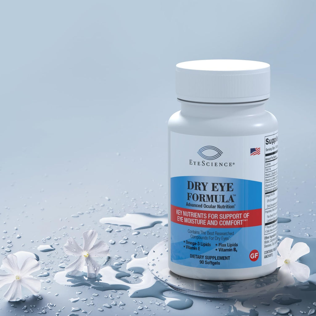 EyeScience Dry Eye Formula – 900 mg Omega-3, Suplemento para Ojos Secos con EPA y DHA, 90 Cápsulas Blandas