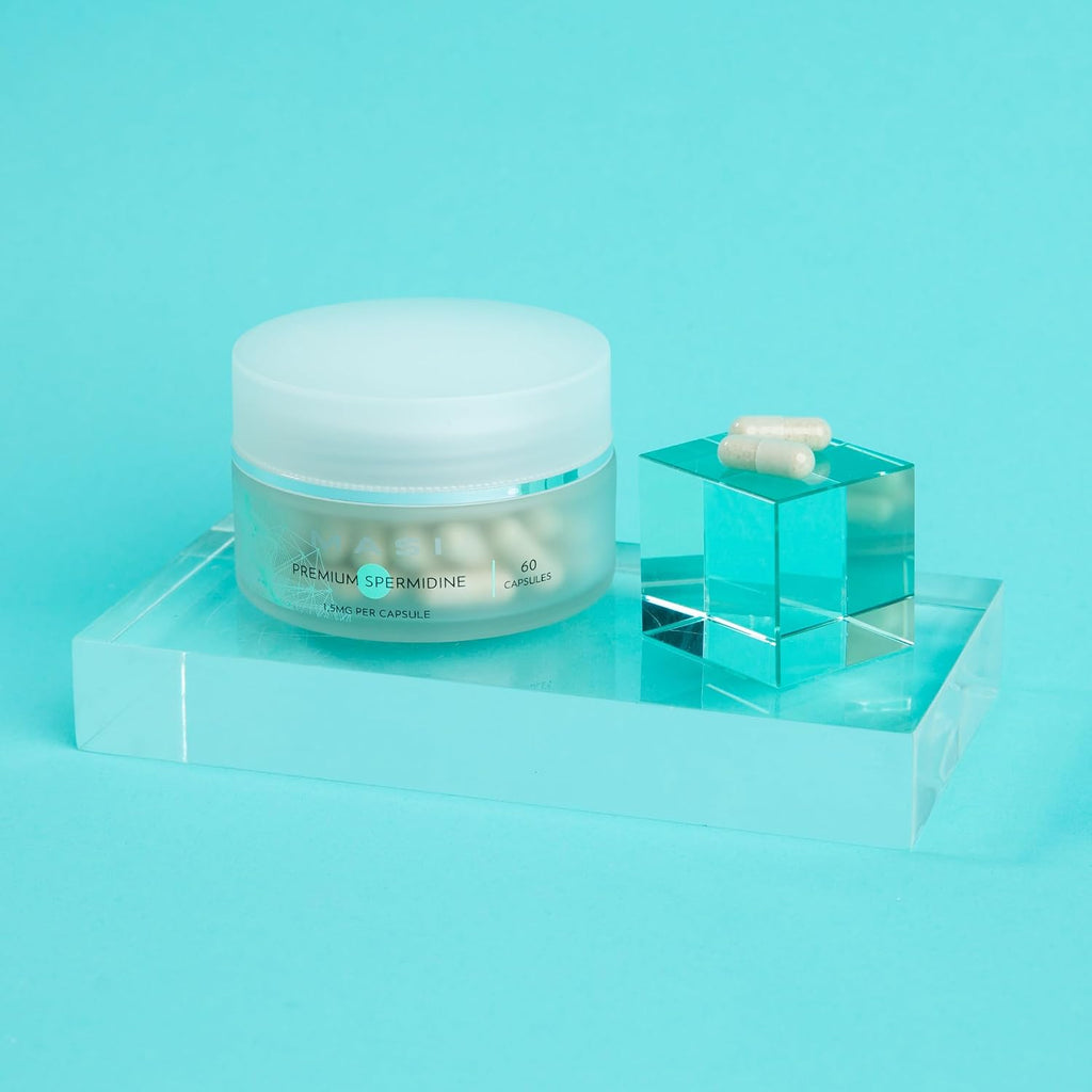 MASI Spermidine Supplement – 1.5mg, 60 Cápsulas, 1 Botella | Fabricado en Alemania, Testado en Suiza | Renovación Celular para Longevidad, Metabolismo, Inmunidad, Salud Cerebral y Cutánea | Vegano, No GMO