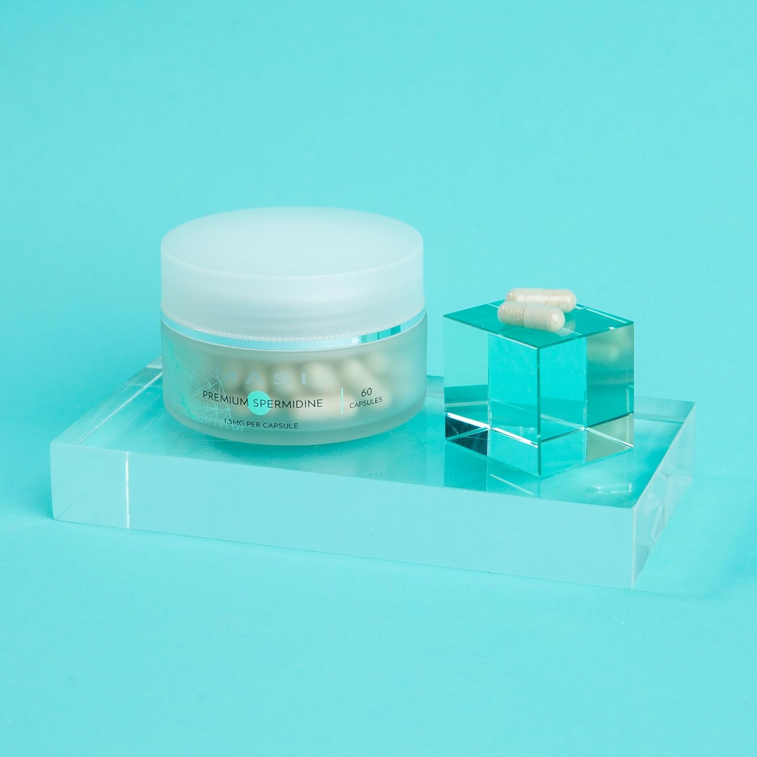 MASI Spermidine Supplement – 1.5mg, 60 Cápsulas, 1 Botella | Fabricado en Alemania, Testado en Suiza | Renovación Celular para Longevidad, Metabolismo, Inmunidad, Salud Cerebral y Cutánea | Vegano, No GMO