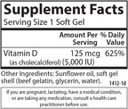 Carlson Vitamin D3 5,000 IU - 360 Softgels for Bone and Immune Health