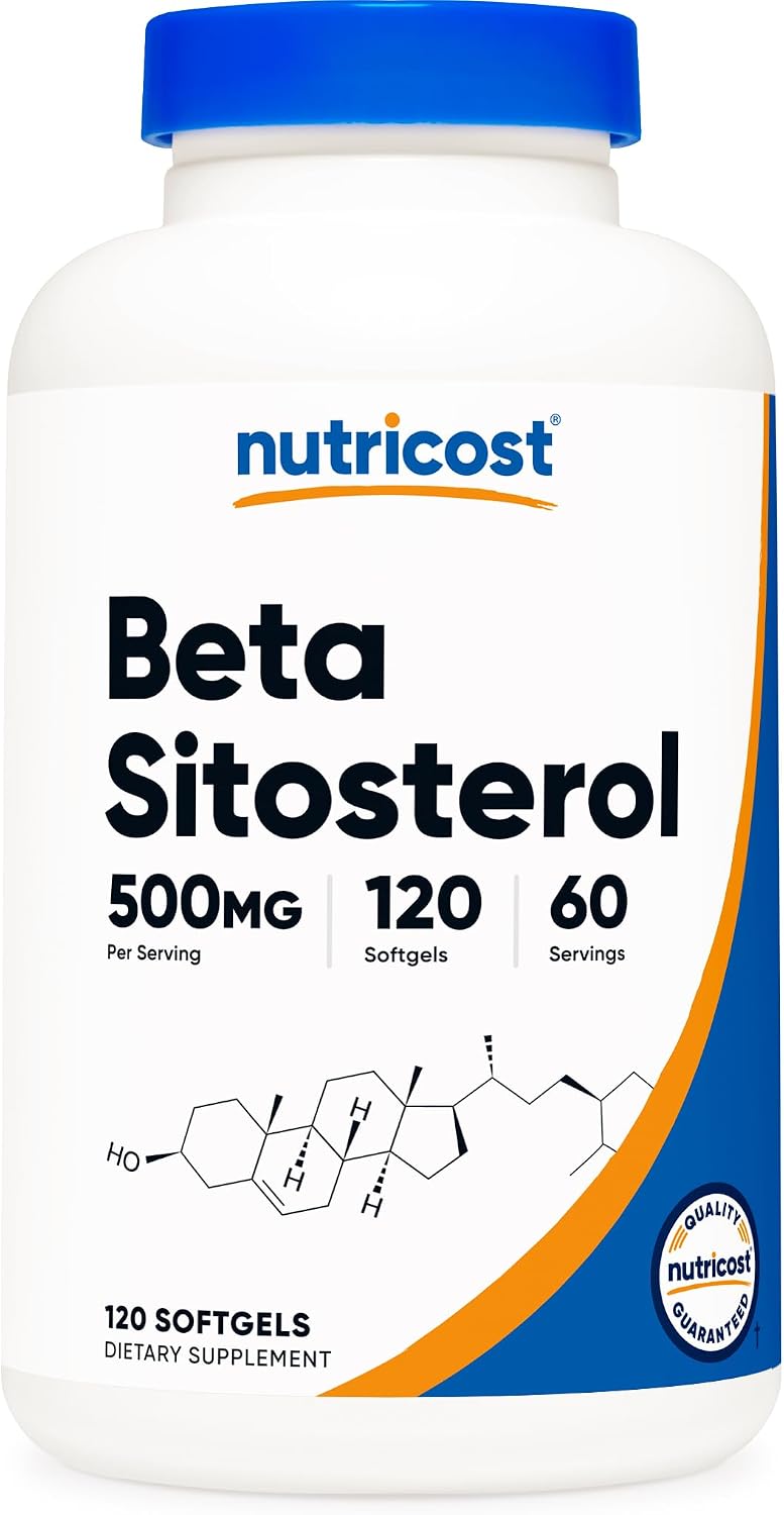 Nutricost Beta Sitosterol 120 Cápsulas Blandas, 500mg - Suplemento No GMO, Sin Gluten, 60 Dosis