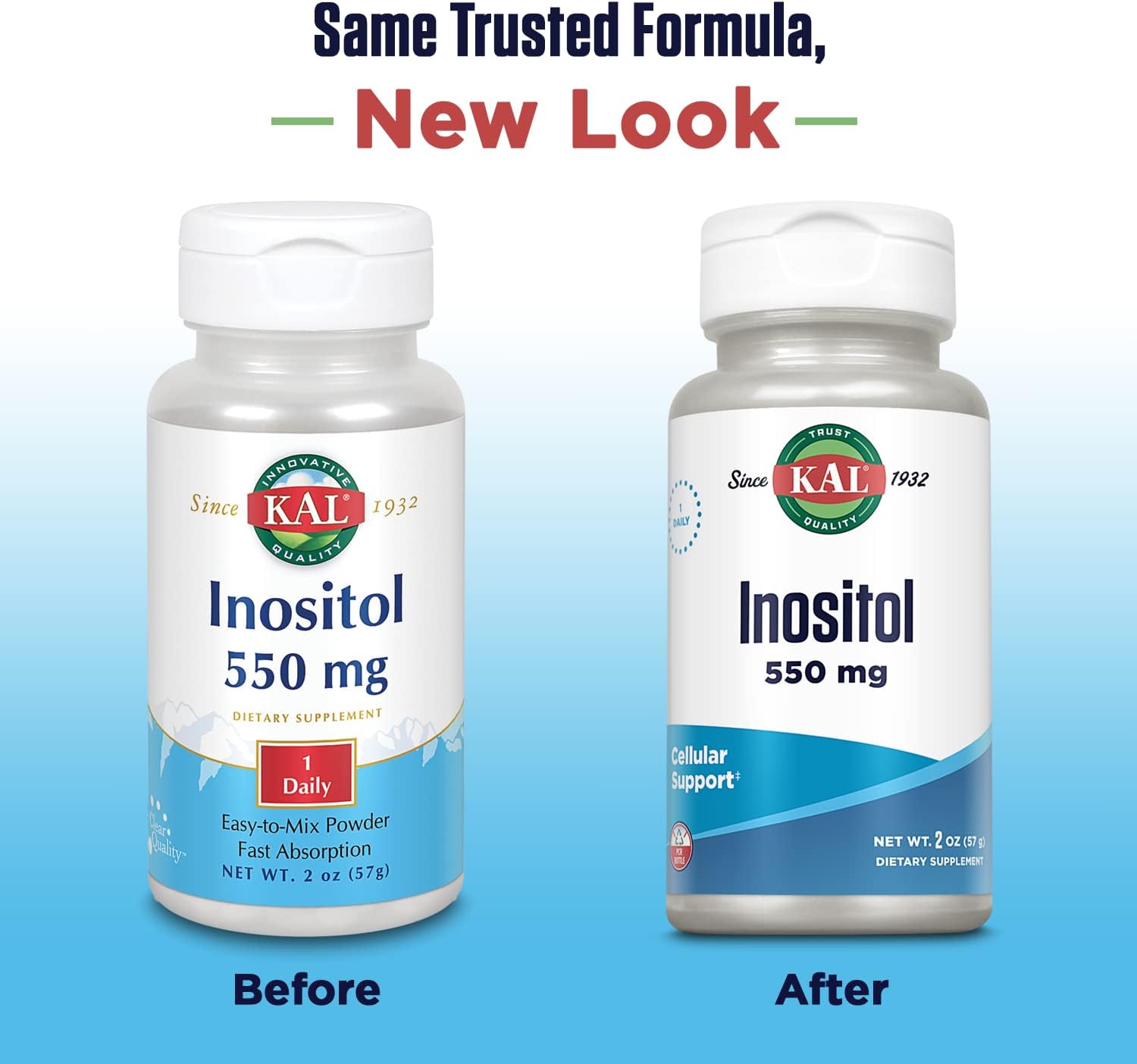 KAL Inositol en Polvo 550mg, 2oz (aprox. 102 porciones)