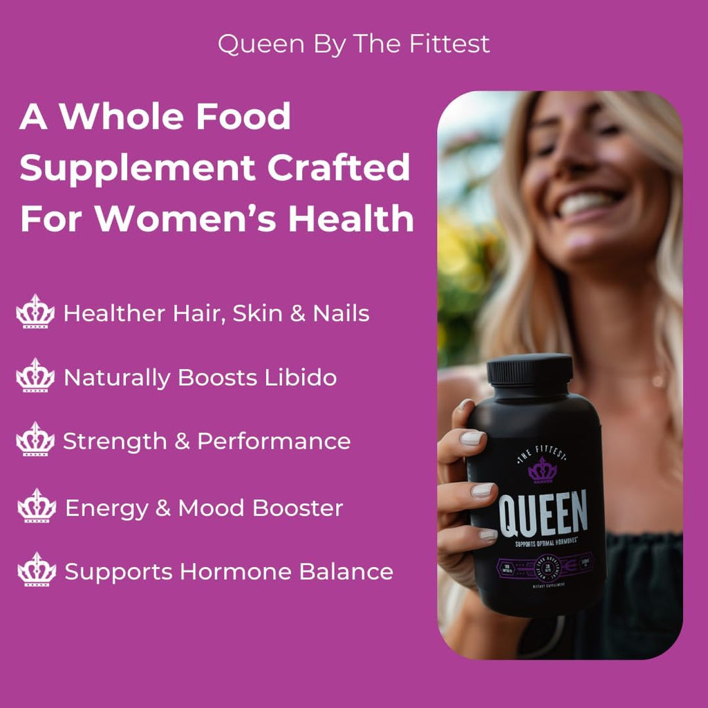 The Fittest Queen Organ Supplement, Hormone & Energy Support, 180 Cápsulas