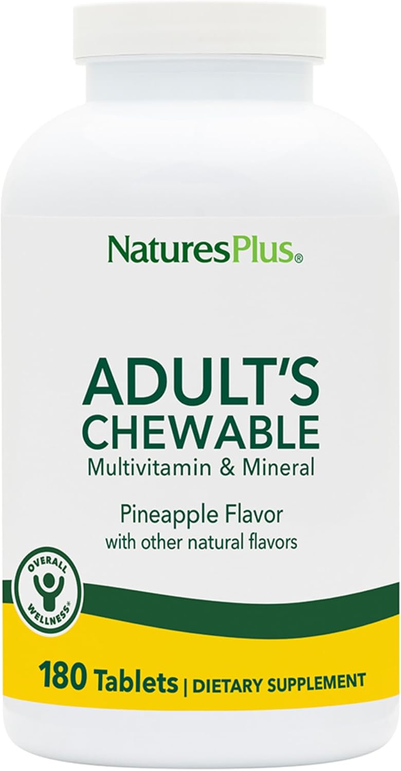 NaturesPlus Multivitamínico Masticable para Adultos, Sabor Piña - 180 Comprimidos