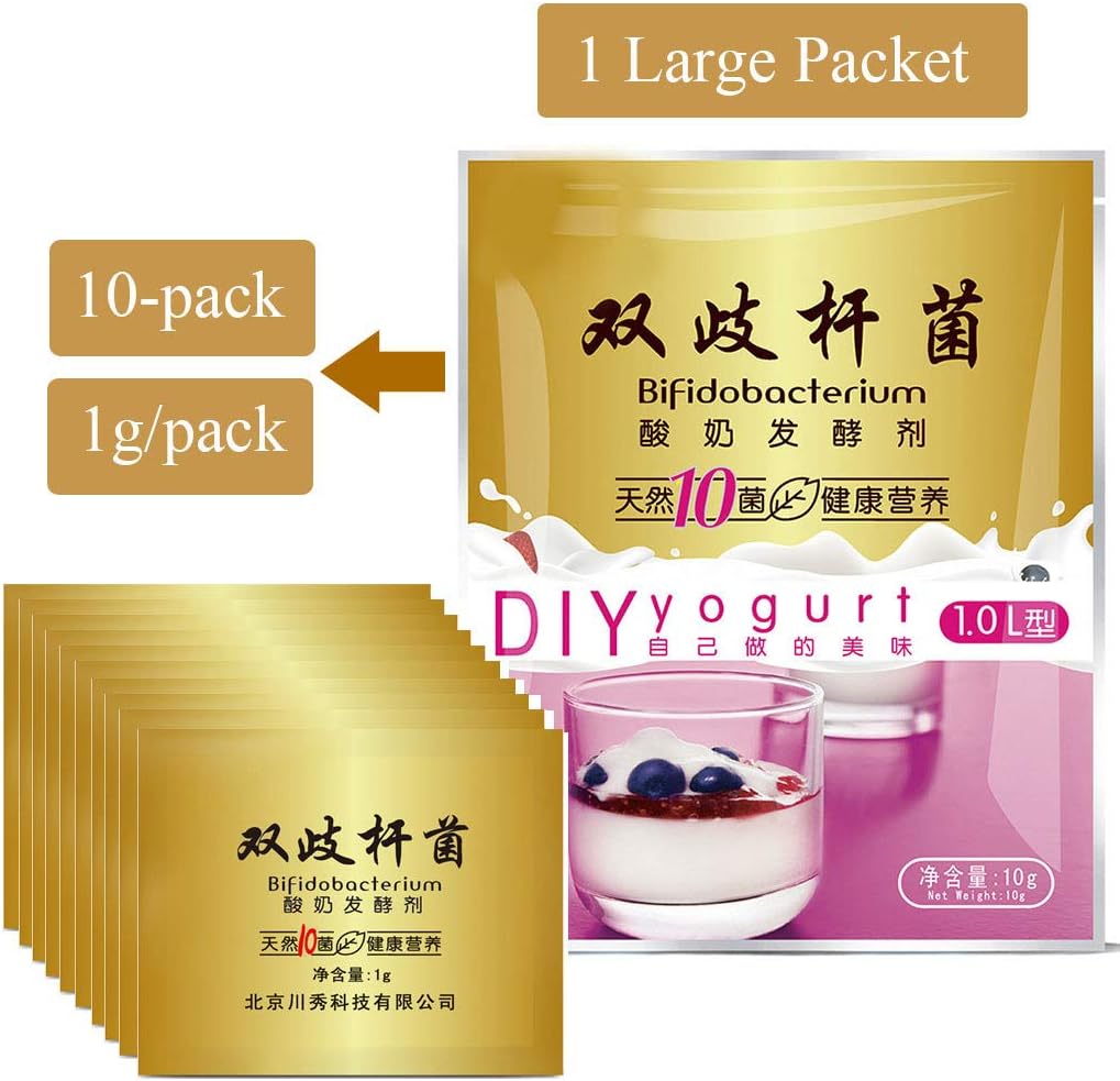 Cultivo Iniciador de Yogur Probiótico con Bifidobacterium - 10 Sobres de 1 g (0.35 oz)
