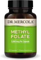 Dr. Mercola Metilfolato - 5 mg - 30 Cápsulas - Complemento Alimenticio con 5-MTHF