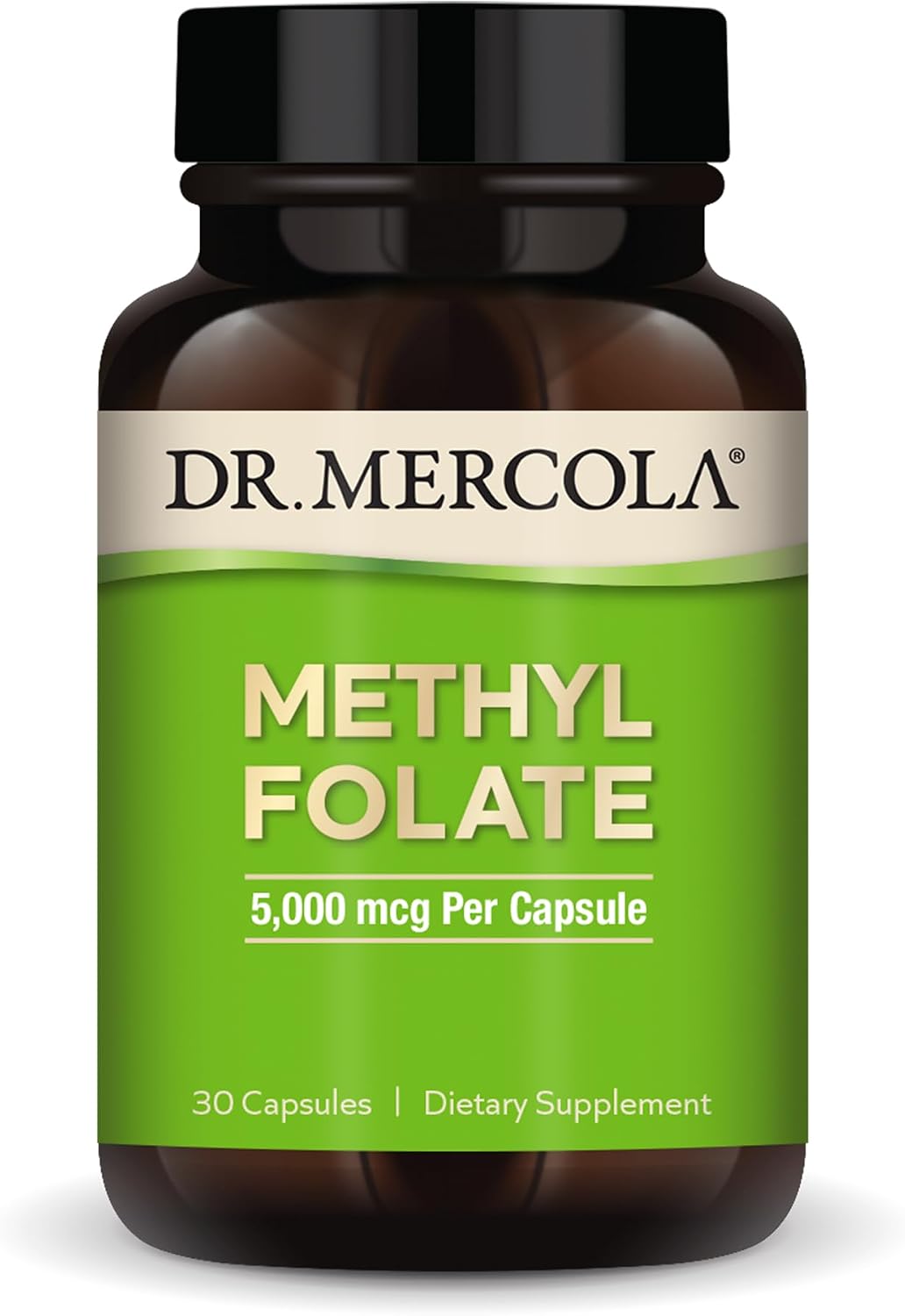 Dr. Mercola Metilfolato - 5 mg - 30 Cápsulas - Complemento Alimenticio con 5-MTHF