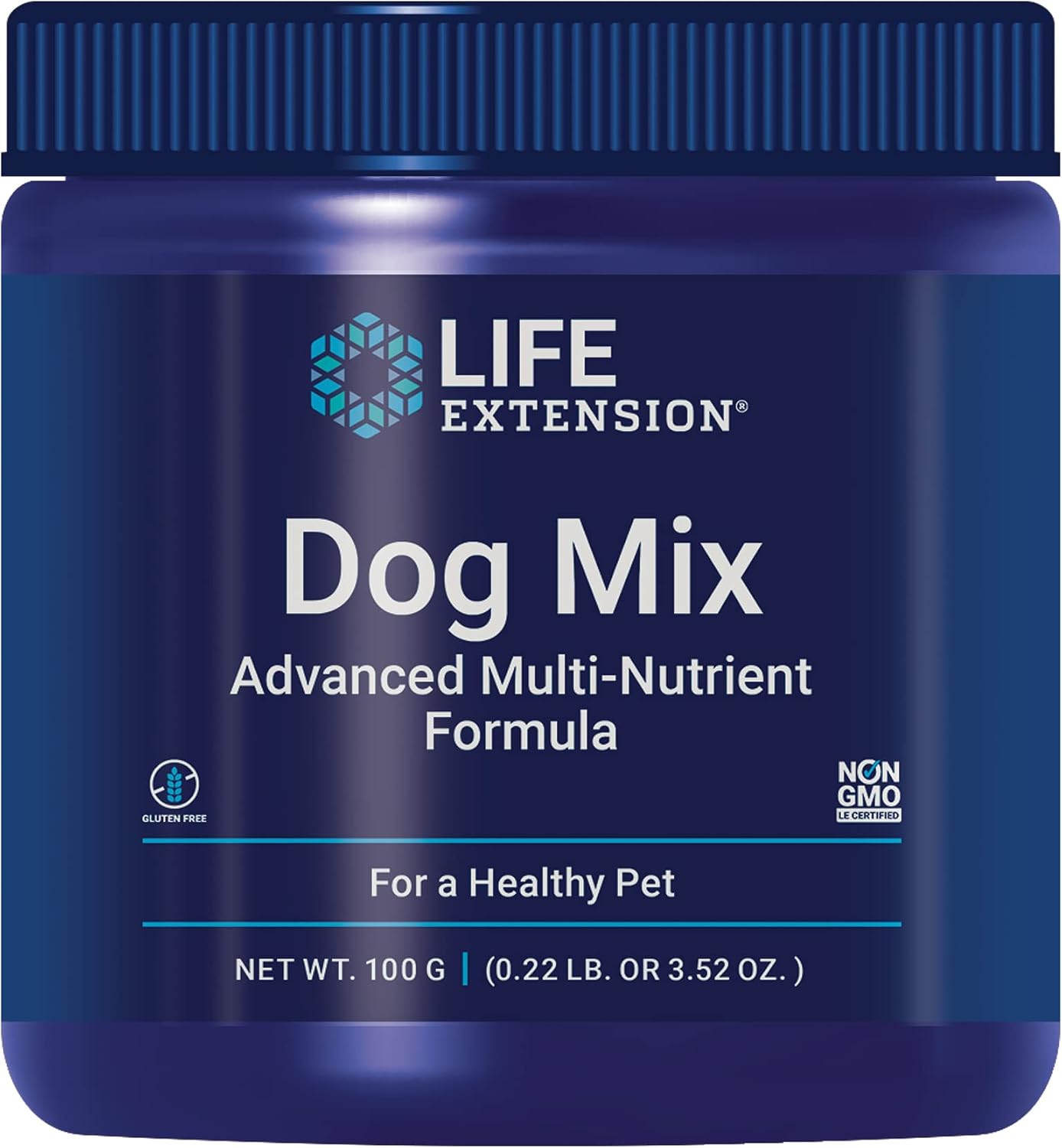 Life Extension Dog Mix - Multivitamínico y Suplemento para Perros con Probióticos, L-Carnitina y Vitaminas, Sin OGM, 60 Dosis