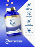 Carlyle Vitamina B12 1000 mcg - 400 Comprimidos Vegetarianos