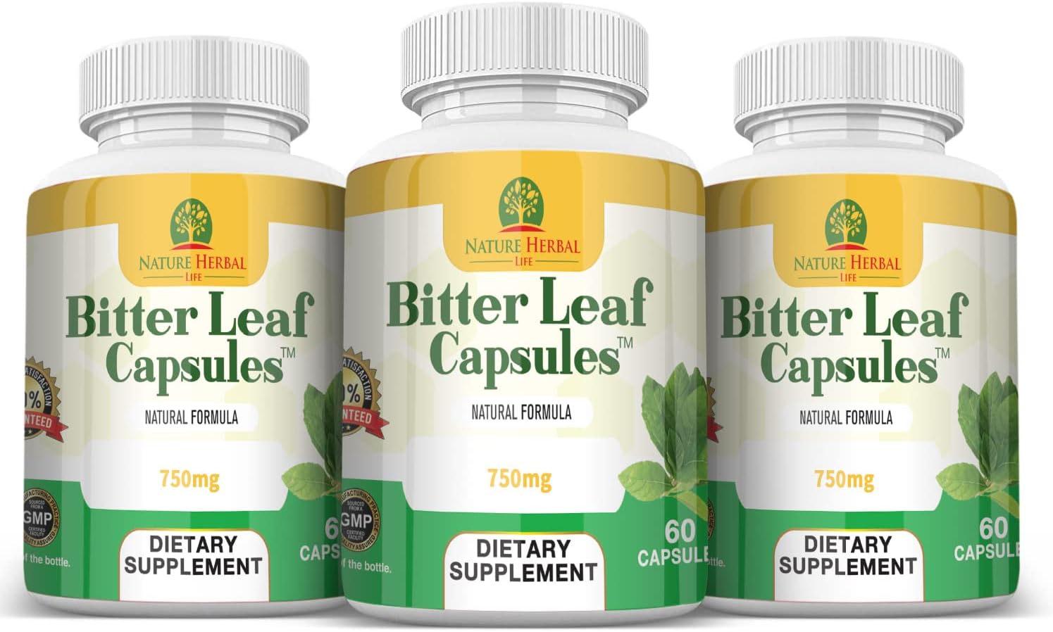 Cápsulas de Hoja Amarga 750 mg, 60 Cápsulas - Nature Herbal Life