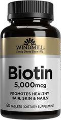 Windmill Vitaminas Naturales Biotina 5000 mcg, 60 Cápsulas