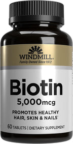 Windmill Vitaminas Naturales Biotina 5000 mcg, 60 Cápsulas