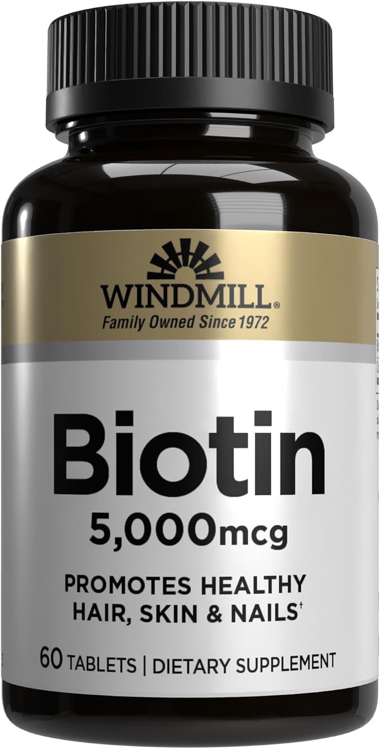 Windmill Vitaminas Naturales Biotina 5000 mcg, 60 Cápsulas