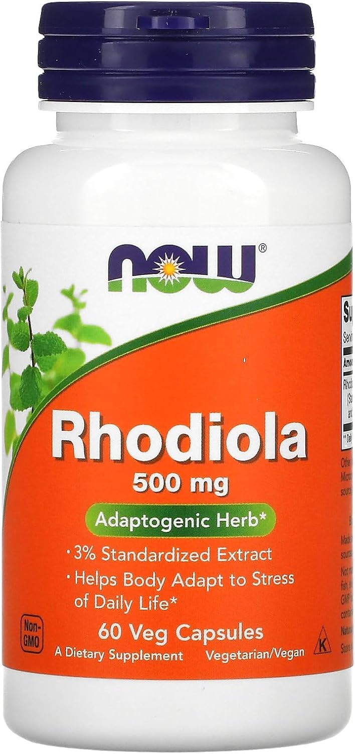 NOW Foods Rhodiola 500 mg Extracto Estandarizado 60 Cápsulas