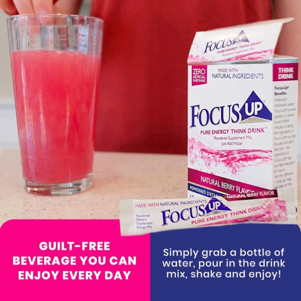 FocusUP Think Drink – Suplemento Natural para la Energía y Concentración, 12 Sticks