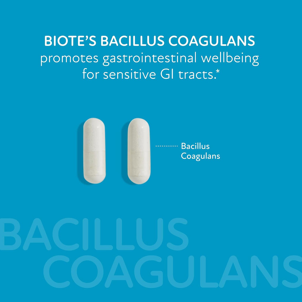 Biote Nutraceuticals Bacillus Coagulans - Probiótico para la Salud Digestiva (60 Cápsulas)