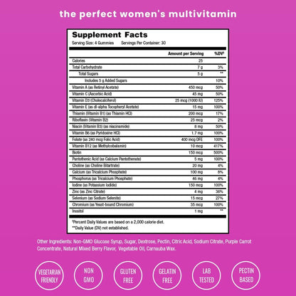 NutraChamps Multivitamínico para Mujeres, – Vitamina C: contribuye a la formación de colágeno para el – Image 2