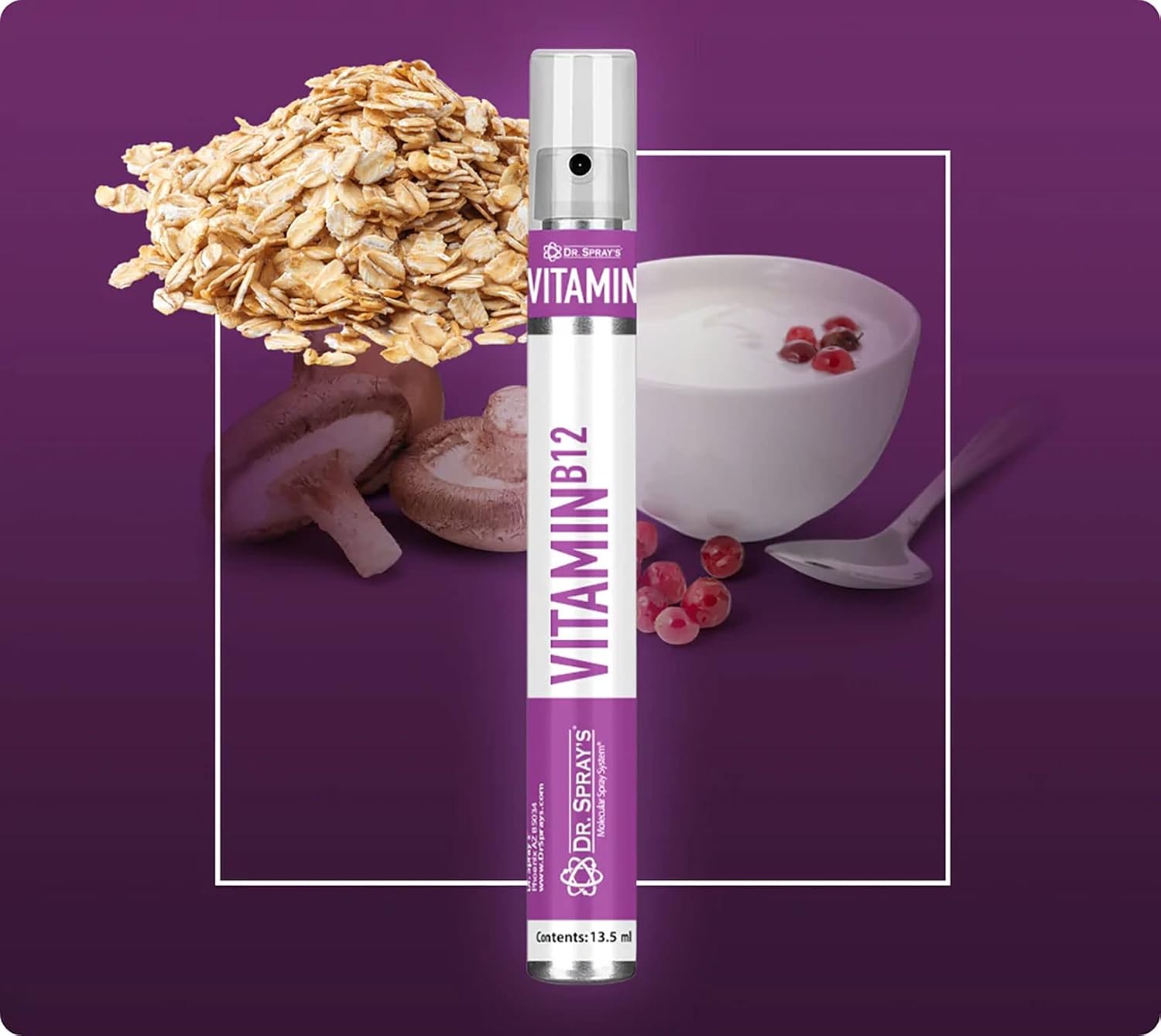 Vitamina B12 Vegano en Spray, Sabor a Menta, 30 Días de Suministro, Sin Azúcar, de Dr. Spray's