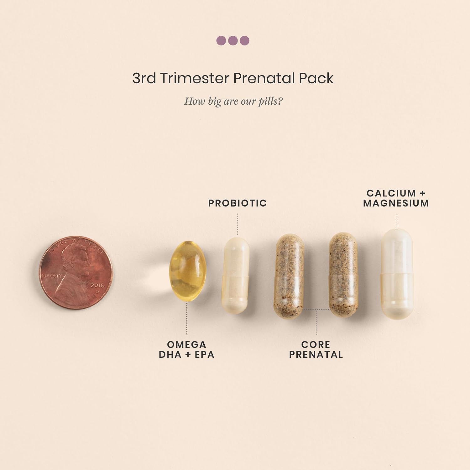 Pack Prenatal Tercer Trimestre Perelel - Multivitamínico con Magnesio, Omega 3, Probióticos y Calcio, 30 Sobres