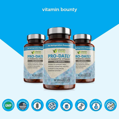 Vitamin Bounty Pro-Daily Probiotic - 5 Mil Millones de UFC, 13 Cepas con Lactobacillus Acidophilus y Bifidobacterium para la – Image 8
