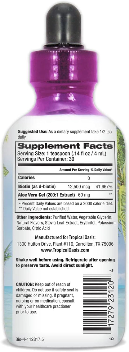 Tropical Oasis Biotina Líquida 12.500 mcg - – La biotina contribuye al funcionamiento normal del sistema nervioso . – Image 2