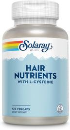 Solaray Hair Nutrients - Suplemento para el Cabello con Biotina, L-Cisteína, Vitamina A, Hierro y Zinc - 120 Cápsulas Veganas