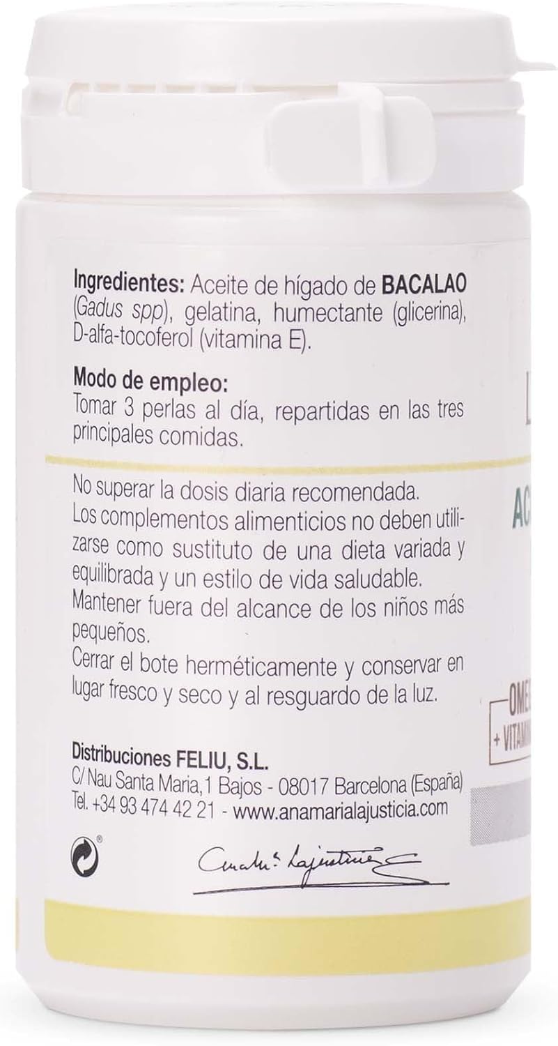 Ana María Lajusticia Aceite de Hígado de Bacalao, 90 perlas