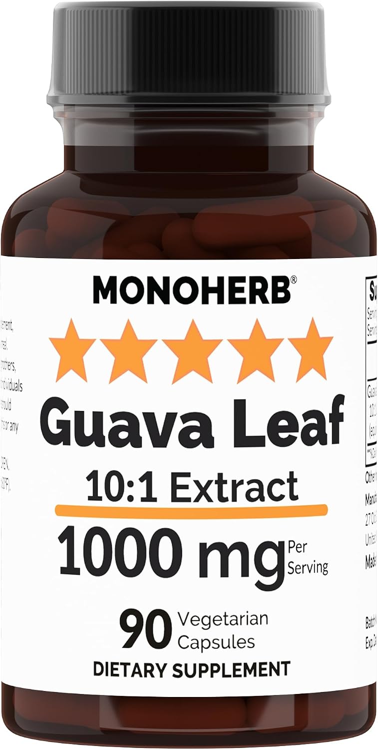 MONOHERB Extracto de Hoja de Guayaba 10:1 1000 mg - 90 Cápsulas