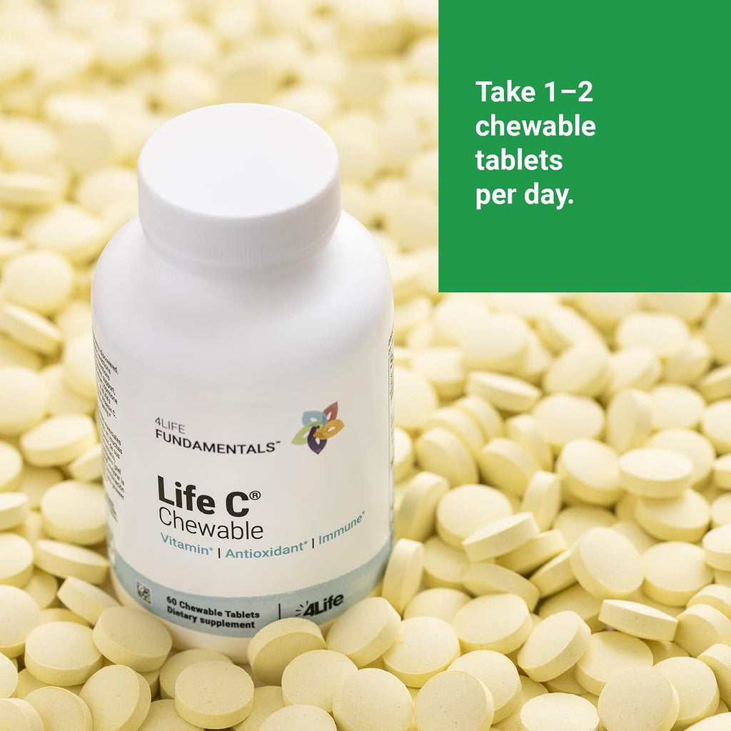 4Life Life C - Vitamina C Masticable con 7 Formas Activas, 60 Comprimidos
