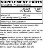 Holly Hill Health Foods Vitamina K2, 120 mcg, con vitaMK7® K2, 60 Cápsulas Vegetales