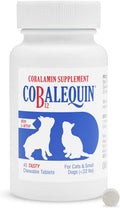 Nutramax Cobalequin B12 para Perros y Gatos, Suplemento Oral de Cobalamina con Folato, Vitamina B12 para Perros Menos de 10 kg y Gatos, Apoya la Salud Gastrointestinal, Comprimidos Masticables, 45 Unidades