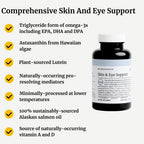 BIG BOLD HEALTH Skin & Eye Support - Complejo Omega-3 con Aceite de Salmón de Alaska, DHA, Astaxantina y Luteína - 60 Cápsulas Blandas