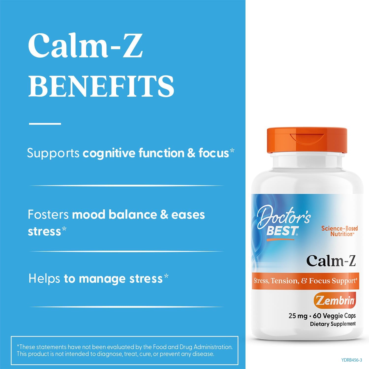 Doctor's Best Calm-Z - Suplemento de Zembrin (Sceletium tortuosum) 25 mg, 60 Cápsulas